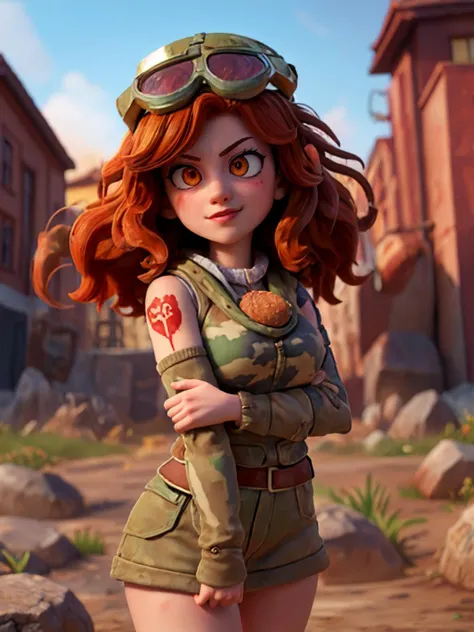 best quality, masterpiece, jp-Kraasni-50 1girl, focus on character, solo, (style-swirlmagic:0.8), solo, upper body, detailed face,<lora:SovietPunkAIv2:0.6>, sovietpunkai, soviet communist theme,demonic witch,(glowing eyes:1.0),(radiant inspiration,:1.05),fighting stance,cuirass,goggles,exuding celestial glow,adaptive-camo module blending into the surroundings,long-healed wounds,outdoors, pebbles,tundra in background,sunshine,dramatic shadows, <lora:detail_slider_v4:2>