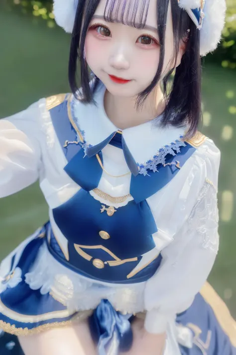 yuino_mashu, <lora:jp idol costume:1>, (8k, RAW photo, best quality, masterpiece:1.2), portrait, High detail RAW color photo, professional photograph, (realistic, photo realistic:1.37), ((best quality)), 1 girl, cinematic light, (finerly detailed face:1.2), (masterpiece:1.5), (best quality:1.2), (looking at viewer:1.2), smile, outdoors, sunlight,