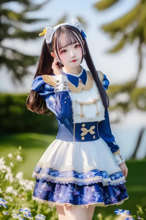 yuino_mashu, <lora:jp idol costume:1>, (8k, RAW photo, best quality, masterpiece:1.2), portrait, High detail RAW color photo, professional photograph, (realistic, photo realistic:1.37), ((best quality)), 1 girl, cinematic light, (finerly detailed face:1.2), (masterpiece:1.5), (best quality:1.2), (looking at viewer:1.2), smile, outdoors, sunlight,