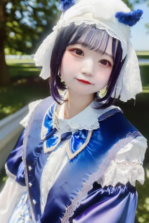 yuino_mashu, <lora:jp idol costume:1>, (8k, RAW photo, best quality, masterpiece:1.2), portrait, High detail RAW color photo, professional photograph, (realistic, photo realistic:1.37), ((best quality)), 1 girl, cinematic light, (finerly detailed face:1.2), (masterpiece:1.5), (best quality:1.2), (looking at viewer:1.2), smile, outdoors, sunlight,