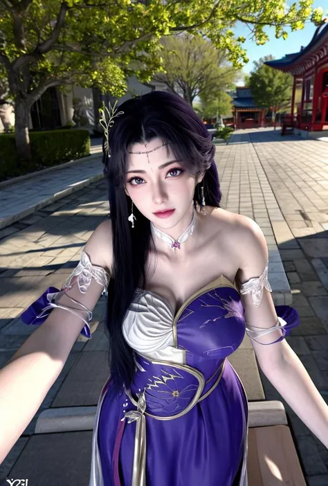 <lora:tifaMeenow_tifaV2:0.8>,(RAW photo:1.4), (photorealistic:1.7),(intricate details:1.2),(masterpiece:1.3),(best quality:1.4), (ultra highres:1.2), Beautiful face, upon_body, tyndall effect, atmospheric perspective, dark studio, rim lighting, two tone lighting,(high detailed skin:1.2), 8k uhd, dslr, soft lighting, high quality, volumetric lighting, candid, Photograph, high resolution, 4k, 8k, Bokeh, sunset background, with a sinister castle looming in the distance, castle background, beautiful castle background, ((detailed wedding veil with flowers)), long blue gloves,((blue lace wedding dress)), blue dress, sitting down, sitting, outdoors, outside