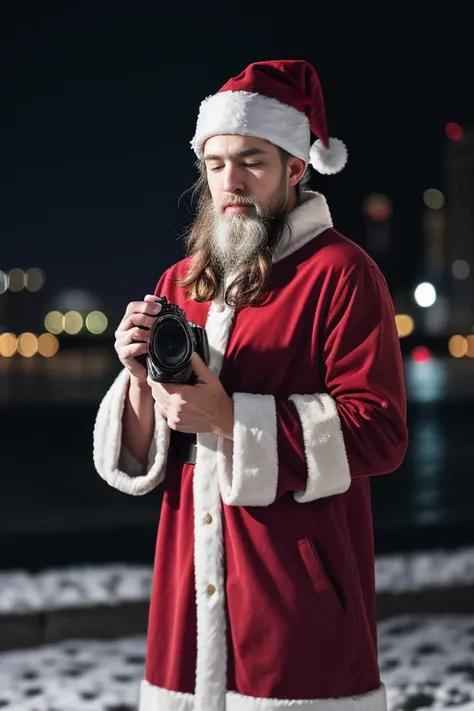 (best quality, masterpiece, hyper realistic) 1 man, photography, Santa Clauss dress, Santa Clauss hat, in New York city, perfect snowing night, dim light, dawn, bokeh background, perfect night
<lora:NOISEOFFSET_BY_STABLE_YOGI:0.8> dark
<lora:DETAIL_SLIDER_BY_STABLE_YOGI:0.8>