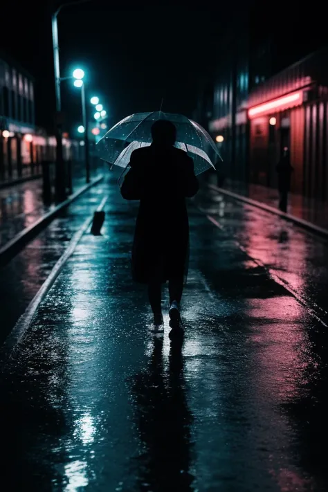 (Rain-soaked street at night:1.3),pedestrians with umbrellas,(reflected neon lights:1.2),steam rising from manhole,construction signage,wet asphalt,urban atmosphere,(cinematic tone:1.2),dynamic composition,(ambient streetlights:1.1),silhouetted figures,city life in motion,moody ambiance,Nikon D850,1/160s,f/2.8,ISO 3200,telephoto lens,depth of field,(cool color palette:1.1),raindrop effects,evocative of film noir,
<lora:NOISEOFFSET_BY_STABLE_YOGI:0.8> dark
<lora:DETAIL_SLIDER_BY_STABLE_YOGI:0.8>