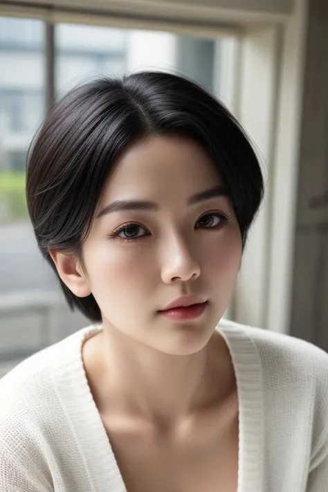 mature Huan Wu short haircut, perfecteyes eyes, <lora:lora_perfecteyes_v1_from_v1_160:1>