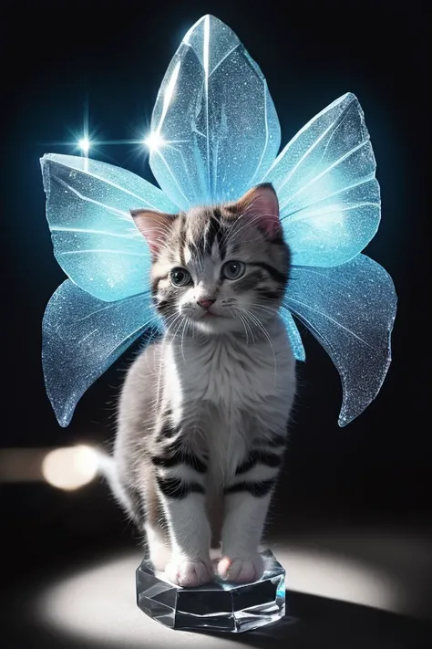 Masterpiece, crystal figurine of a maincoon kitten, sparkling, glowing
<lora:NOISEOFFSET_BY_STABLE_YOGI:0.8> dark
<lora:DETAIL_SLIDER_BY_STABLE_YOGI:0.8>