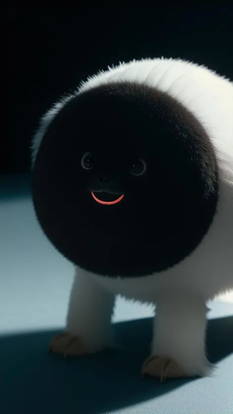 RAW photo, alien creature, bloob, spherical furry fluffy fuzzy, short stumpy limbs, cure black eyes, 8k uhd, soft lighting, amazing detail, award winning, masterpiece