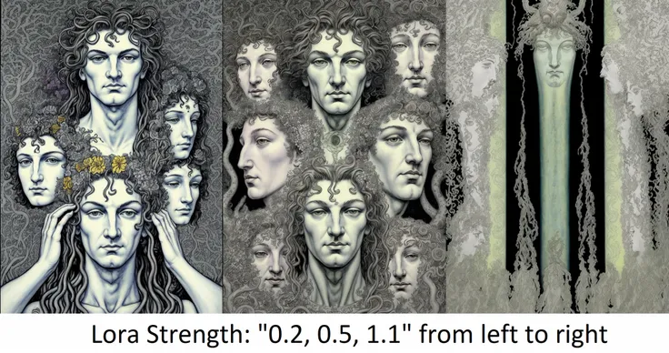 a drawing of a group of people surrounded by flowers, an ultrafine detailed painting, by Austin Osman Spare, surrealism, medusa head, fantasy watercolor, close - up of the faces, the sandman from graphic novel, elevation, full image, concert, satyr, vertical portrait, <lora:Austin_Osman_Spare:0.2>