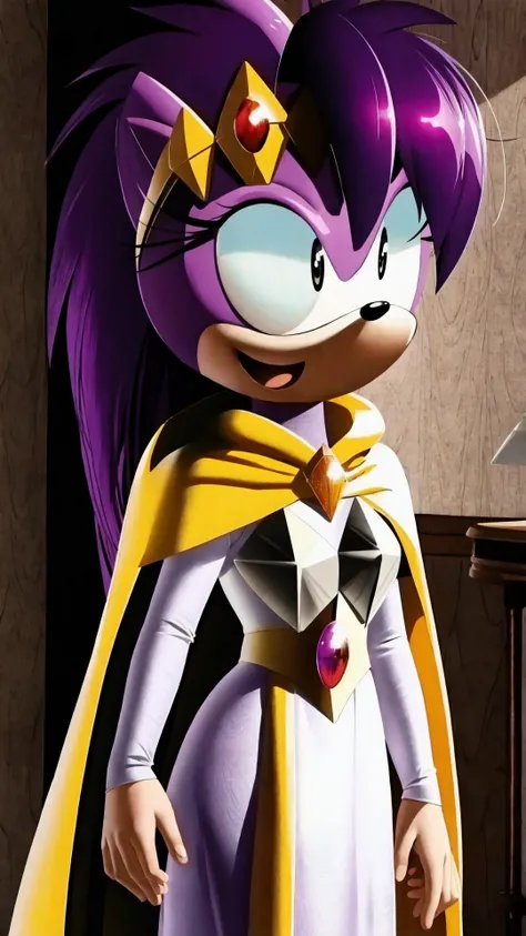 <lora:QueenAleena:0.7> QueenAleena, sonic \(series\), 1girl, long hair, furry, purple hair, furry female, animal ears, purple fur, purple skin, BREAK, dress, yellow cape, white dress, cape, tiara, armor, long sleeves, BREAK, <lora:soniathehedgehog:0.35> sonia, purple hair, BREAK,, masterpiece, best quality, extremely detailed, highly quality, 4k, sharp focus, professional, sharp focus, award winning, cinematic lighting, octane render, unreal engine, volumetrics dtx, Wallpaper,
