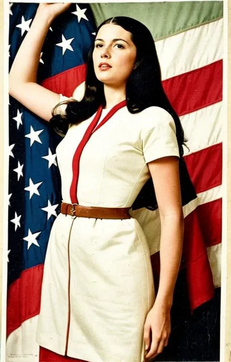 Heroic and  noble 27 yo woman (long flowing hair) wearing (Roman style dress) BREAK (paparazzi] color photo of a [Congresswoman], [standing in Congress], [patriotic setting], [pose of ruler], [elite], [rostrum dias], BREAK [patriotic lighting], [low camera angle], [official camera of National Archives], in the style of [war poster