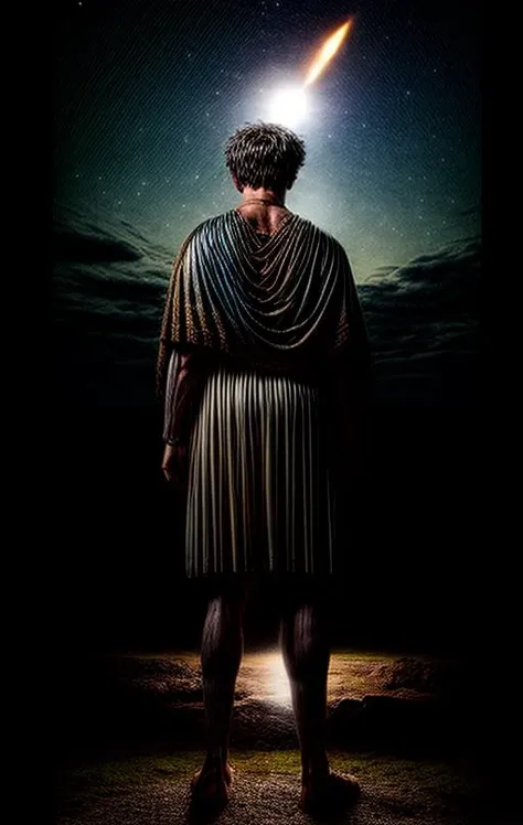 [Official Roman Empire] photo of an ((Roman Caesar with a bright comet with tail behind him))(phi golden ratio composition)BREAK [sombre occult Roman palace setting], [government ceremony], [pomp in abundance] (SURREALISTIC lighting) BREAK [low camera angle], [large format bellows camera with telephoto lens], in the style of [National Geographic magazine]<lora:MoreDetails:1> <lora:BetterHands:2> <lora:MoreDetails:1.65>