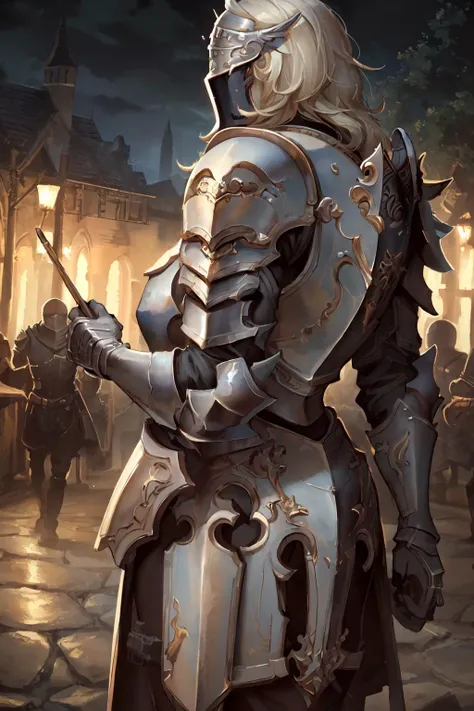 (masterpiece, best quality, high quality, highres:1.4), detailed, extremely detailed, ambient soft lighting, 4K, 1girl, (mature female, milf:1.2), (helmet, armor:1.2) dark fantasy, outdoor, night, storm, pitch black darkness, gothichorrorai<lora:milfWeightEdit_v1:0.5> <lora:jujunaughtStyleLora_v10:0.3> <lora:envybetterhandsLocon_beta2:1> <lora:heavyPlateKnight_v10:0.5> <lora:gothichorrorai_v10:0.5>