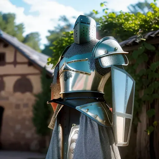 an heavyknight, standing in front of medieval village, waering armor, tabar, full-length photo, 70mm lens, symmetrical, posing, sharp, textured skin, realistic,intricated detailed, detailed gauntlet ,(perfect fingers:1.2), photographed by a Nikon Z7 II Camera,(high detailed armor:1.2),8k uhd, <lora:heavyknight-000005:1>