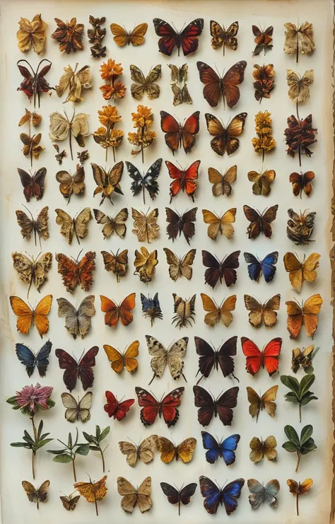 masterpiece,best quality,<lora:tbh229-sdxl:0.9>,Herbarium,butterfly,