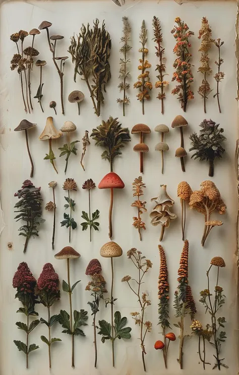 masterpiece,best quality,<lora:tbh229-sdxl:0.9>,Herbarium,mushroom,