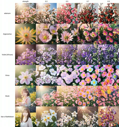 raw of photo,best quality,masterpiece,highres,4k,8k,a girl,bright sunshine,the flowers bloom luxuriantly,adenium,<lora:Ontariowildflower2.0-000020:strength>,