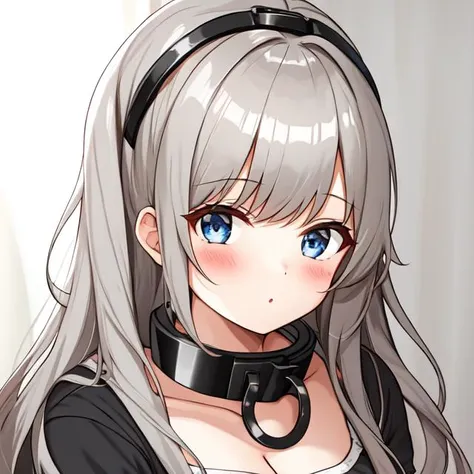 <lora:Collar-SD:0.85> a cute girl wearing a thick steel collar