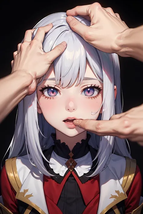 (masterpiece, best quality), 1girl, beautiful face, <lora:Concept_HeadpatBJ:1> headpat, headgrab, fellatio,