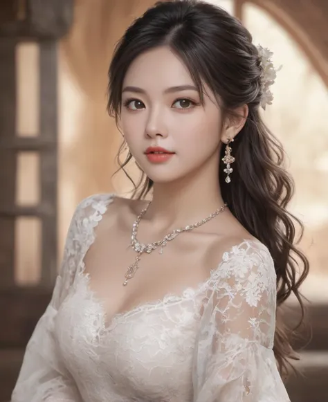 best quality, masterpiece, ultra detailed, cowboy shot, flowing, 3dmm, ink sketch,
color ink, ink rendering, octane render, pastels, rice paper,
1girl, beautiful detailed eyes, (alternate hairstyle), ultra detailed hair, graceful, (charming), (delicate), pretty, cute, lace dress,
character in the center of the frame, rhythm, fantasy, looking at viewer, xxmix girl,