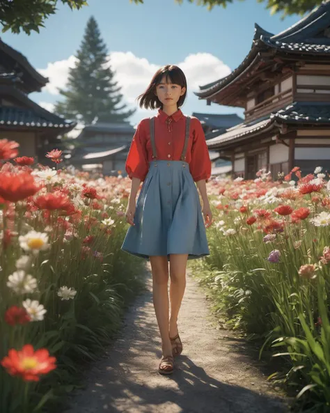 8k,RAW photo,photo-realistic,masterpiece,best quality,highres,extremely detailed,intricate details,absurdres resolution,High quality texture,detailed texture,vivid color,professional lighting,radiosity,photon mapping,physically-based rendering,High quality shadow,Ray tracing,hdr,1girl,Chihiro Ogino,Animation style,Hayao Miyazaki style,by Hayao Miyazaki,