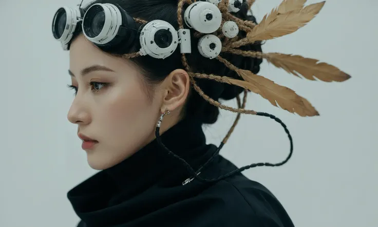 xxmix, weird fashion, fashion photography, inspired by classical paintings and cyberpunk