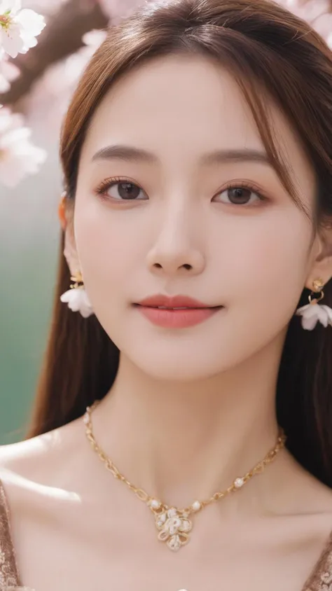 xxmixgirl, (1Girl:1.3),flawless,clean,masterpiece,professional artwork,famous artwork,(perfect face:1.6),Detail Face,Highly detailed face and skin texture,Double eyelids,Detailed eyes,(beautiful eyes:1.4),Pure Beauty,(slim female body:1.3),(Night:1.5),(outdoor:1.2),goddess,fantasy,dreamlike,(rich:1.4),luxury,intricate detail,delicate pattern,charming,hair ornament,(smile:1.3),looking at viewer,(cherry blossoms:1.3),onsen,(big breasts:1.2),(Soft light:1.2),(solo:1.6),Earrings,Necklace,(Elegant hair:1.2),High- sharpness,High High quality,detailed body render,Clear focus,Gradient hair,Slender abs,Long hair,best quality,