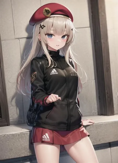 1girl,solo,beret,adidas,gopnik, legs apart,ruins background,cowboy shot,
<lora:AK74M_GFL:0.7> <lora:XX-flatBG:-1> <lora:XX-sanDka2:0.5>