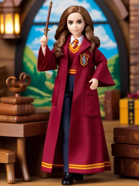 (best quality:1.15), (masterpiece:1.15), (detailed:1.15), (realistic:1.2), no humans, inboxDollPlaySetQuiron style, , Hermione Granger (Harry Potter): Hermione's Gryffindor robes, bushy brown hair, and wand make her a popular choice among Harry Potter fans and cosplayers., gift box, playset, in a box, full body, toy playset pack, in a gift box, premium playset toy box,
<lyco:SDXL1.0_quiron_inboxDollPlaySet_v5.1_lycoris:0.97>