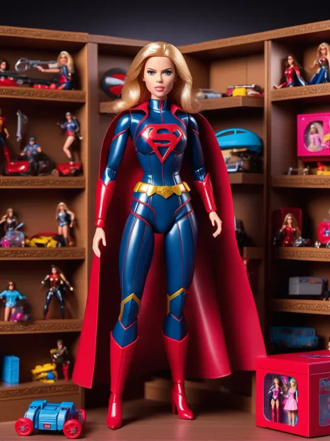 premium playset toy box, (masterpiece, best quality, ultra detailed, absurdres),(inboxDollPlaySetQuiron style), the barbie superheroine Scarlett Johansson, (plastic toy playset pack), inside gift box,
 <lyco:SDXL1.0_quiron_inboxDollPlaySet_v5.1_lycoris:0.97>