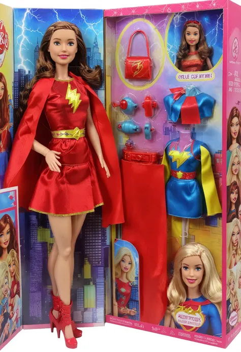 (best quality:1.15), (masterpiece:1.15), (detailed:1.15), (realistic:1.2), no humans, inboxDollPlaySetQuiron style, ,
BREAK
mrymrvl, long hair, cape, red top, long sleeves, bracer, belt, skirt, knee boots, electricity, lightning, magic
smile,
(pinup pose, sexy pose),
<lora:Mary MarvelPonyLoRA:1>
gift box, playset, in a box, full body, toy playset pack, in a gift box, premium playset toy box,
<lora:SDXL1.0_quiron_inboxDollPlaySet_v5.1_lycoris:1>