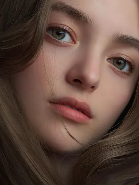 (((masterpiece))),(((best quality))), Close-up photograph of a serene 18-year-old woman with flowing hair, photorealistic, high fashion portrait, Sony 135mm lens, extreme close-up, studio lighting, 64K resolution, (hyper detailed:1.25), (studio lighting:1.2), (intricate details:1.3), against a solid color background. <lora:add-detail-xl:1.5> <lora:d\EnvyZoomSliderXL01:0.8>