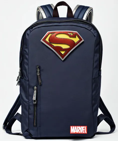 (object), advertisement, product shot, ((Marvel superhero)) stylist backpack), Thor design, straps, journey, travel, zips, pockets, finely detailed, purism, 100mm advertising photography, minimalism, studio lighting, 8k, (empty-background), (absurdres:1.22), hyperdetailed, rough, symmetrical,