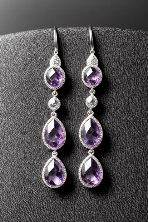 breathtaking no humans, hdr, a delicate tear cut alexandrite earrings, simple white gold filigree, <lora:lcm-lora-sdv1-5:0.7>, masterpiece, award-winning, professional, highly detailed