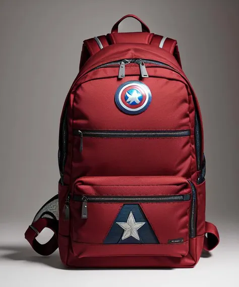 (object), advertisement, product shot, ((Marvel superhero)) stylist backpack), speiderman design, straps, journey, travel, zips, pockets, finely detailed, purism, 100mm advertising photography, minimalism, studio lighting, 8k, (empty-background), (absurdres:1.22), hyperdetailed, rough, symmetrical,