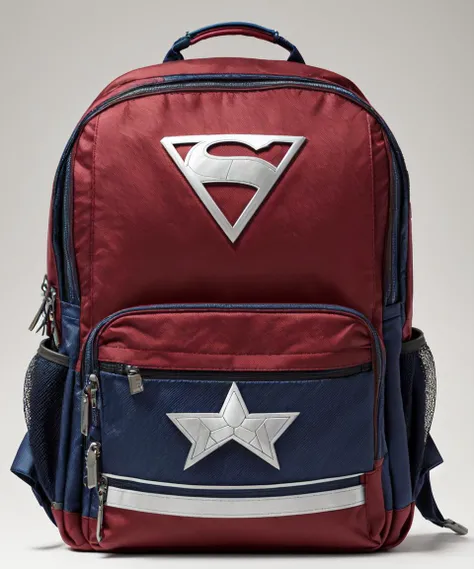 (object), advertisement, product shot, ((Marvel superhero)) stylist backpack), Thor design, straps, journey, travel, zips, pockets, finely detailed, purism, 100mm advertising photography, minimalism, studio lighting, 8k, (empty-background), (absurdres:1.22), hyperdetailed, rough, symmetrical,