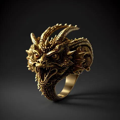 masterpiece, best quality, octane render, hdr,
no humans, simple background, black background, grey background, depth of field, gradient background,
(ring), gold, intricate detail, Dragon on ring, (Dragon body),
<lora:ElderRing:1>,