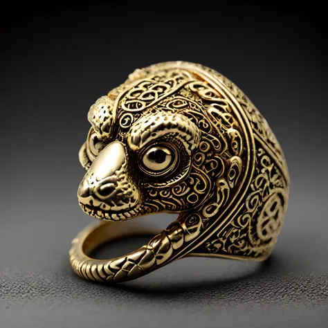 (CG), (masterpiece), (best quality), (ultra-detailed), 
no humans, simple background, black background, grey background, depth of field, gradient background, 
(ring), gold, intricate detail, (snake body), 
<lora:ElderRing:1>,