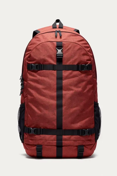 (object), advertisement, product shot, new elegant sport backpack, red green, fabric texture, abstract printing, finely detailed, purism, 100mm advertising photography, minimalism, studio lighting, 8k, (empty-background), (absurdres:1.22), hyperdetailed