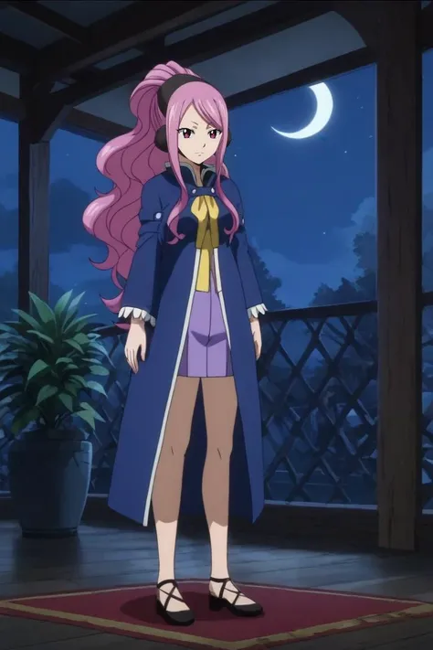 score_9, score_8_up, score_7_up, source_anime, rating_safe, intricate details, anime screencap, , , , , 1girl, solo, <lora:meredy_fairy_tail_pony:1>, meredy_fairy_tail, pink hair, pink eyes, long hair, ponytail, straight-on, full body, living room, plant, night, crescent moon, standing, sparkling eyes, , <lora:sdxl_lightning_8step_lora:1>