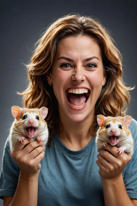 by  Thierry Cohen  and  Paul Lehr ,  cute happy woman holding up two cute hamsters while laughing maniacally, dual wielding hamsters <lora:happy:0.25><lora:maniacal_laughter:1.75><lora:dual_pistols:0.35> , digital oil pastel on canvas<lora:oil_pastel:1.00> of a cinematic photo <lora:juggernaut_cinematic:1.00>  <lora:more_art:0.30> <lora:midjourney:-0.15> <lora:RMSDXL_Enhance:0.50> <lora:RMSDXL_Creative:0.50> <lora:RMSDXL_Photo:0.50> <lora:RMSDXL_Darkness_Cinema:0.50> <lora:clothing_slider:2.00> <lora:great_lighting:1.50> <lora:aesthetic:1.50> <lora:photorealistic_portrait:1.50> <lora:extremely_detailed:1.50> <lora:dpo:0.25>