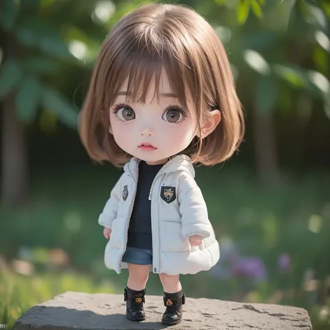 (8k, RAW photo, best quality, masterpiece:1.2), (realistic, photo-realistic:1.37), ultra highres, depth of field, chromatic aberration, caustics, Broad lighting, natural shading,Fujifilm XT3,masterpiece,ultra detailed,Winter clothes,chibi,1girl, solo, standing, looking at viewer,full body,  <lora:Kuriyama Mirai Winter clothes_01:0.5>