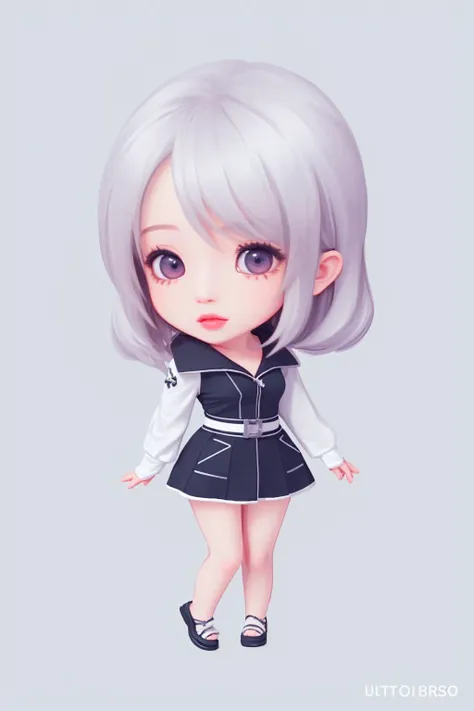 ((((ultra illustrated style:1.0)))),best quality,best animated,masterpiece,ray tracing, global illumination,chibi,1girl, solo, standing, looking at viewer,full body,white background,simple background,<lora:chibi:1>