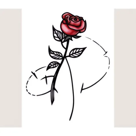 A bloody rose tattoo <lora:SDXL-tattoo-Lora:1>