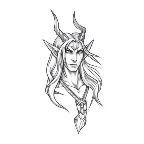A male Night elf WoW  tattoo <lora:SDXL-tattoo-Lora:1>