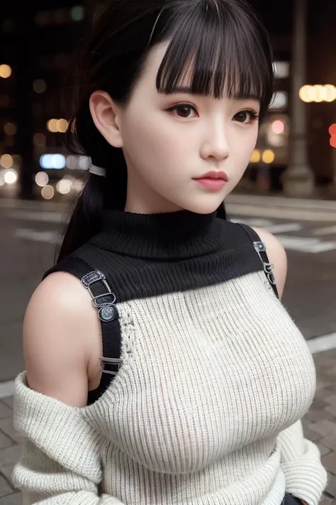 (skin blemish:1.2), (skindentation), black eye, 1woman, 25yo, (((woman))), solo, realistic,  best quality, photorealistic, masterpiece, 8k, high res, solo, extremely detailed face,  (professional lighting, bokeh), (light particles, lens flare, glowing particles:0.6), (dynamic pose:1.2), soft lighting, top angle view, fashionable and trendy atmosphere, japan, (street:1), tokyo, (city), ((nighttime)), sky,  ((looking at the viewer:1)), (looking at the camera),(portrait:0.6), cowboy shot, gorgeous, walking, keep original facial proportion, wide shoulder, full body,  (medium breast),  (long hair), red hair, floating hair, lips, lipstick, seductive smile, floating hair, smile, open_mouth, teeth, eye_ring, hood, (hoodie:1),  high_neck_sweater,  jacket,  plaid, plaid_skirt,, eyelashes, mole, (mole under eye:1),   <lora:NaganoS:0.75>
