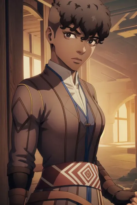 zamfir, <lora:zamfir-lora-nochekaiser:1>,
zamfir, black hair, dark skin, dark-skinned male, short hair, (brown eyes:1.5),
BREAK gloves, boots, belt, fingerless gloves, brown gloves,
BREAK looking at viewer,
BREAK indoors,
BREAK <lyco:GoodHands-beta2:1>, (masterpiece:1.2), best quality, high resolution, unity 8k wallpaper, (illustration:0.8), (beautiful detailed eyes:1.6), extremely detailed face, perfect lighting, extremely detailed CG, (perfect hands, perfect anatomy),