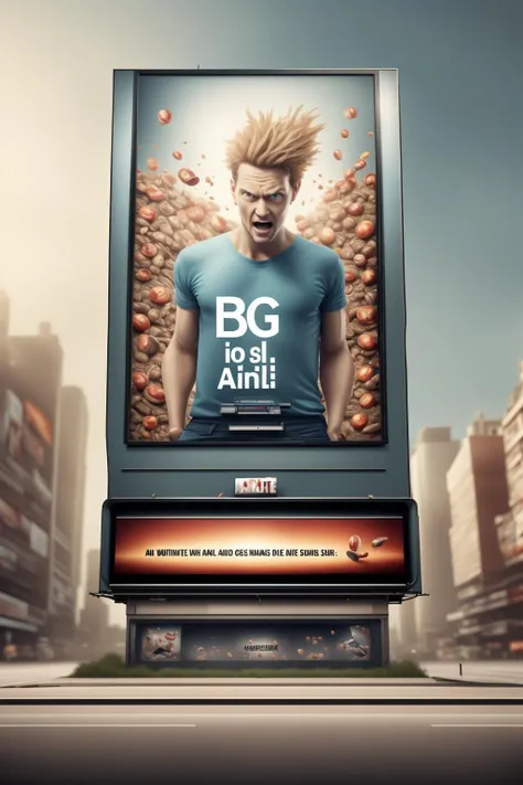 a big screen with a crazy adverting