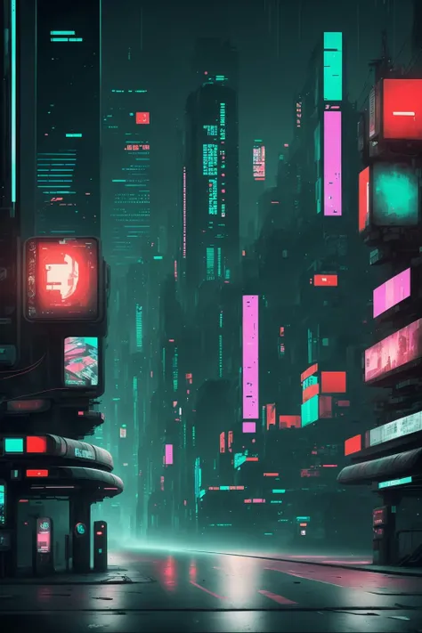 billboard in a cyberpunk city