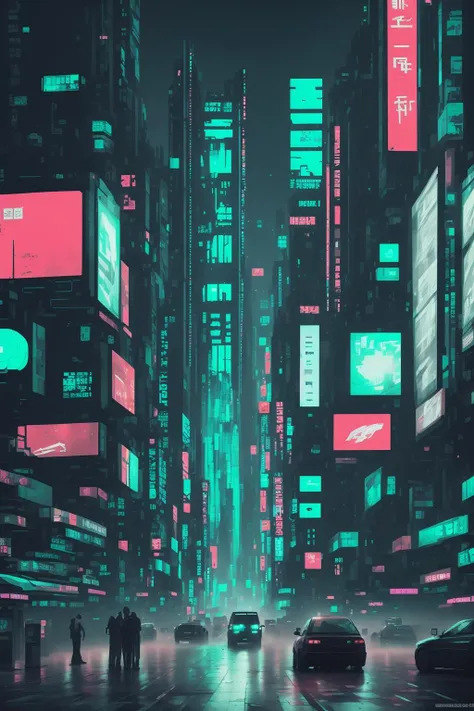 billboard in a cyberpunk city