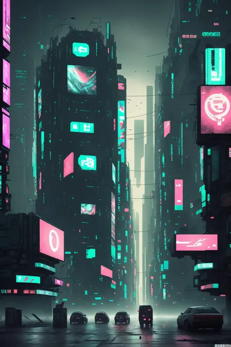 billboard in a cyberpunk city