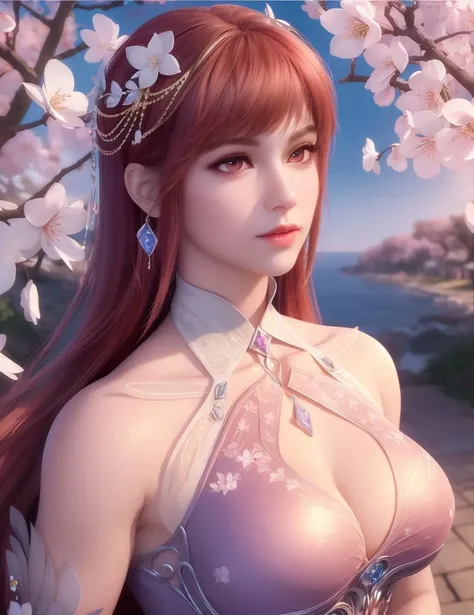 ultra realistic 8k cg, picture-perfect face, flawless, clean, masterpiece, professional artwork, famous artwork, cinematic lighting, cinematic bloom, perfect face, beautiful face, fantasy, dreamlike, unreal, science fiction , beautiful clothes, lace, lace trim, lace-trimmed legwear, (rich:1.4), prestige, luxury, jewelry, diamond, gold, pearl, gem, sapphire, ruby, emerald, intricate detail, delicate pattern, charming, alluring, seductive, erotic, enchanting, hair ornament, necklace, earrings, bracelet, armlet,halo
((,1girl, pov,)) (((1girl, solo,spring \(season\),cherry blossoms, large breasts, looking_at_viewer , ))) <lora:DA_BiBiDongYoung:0.6>